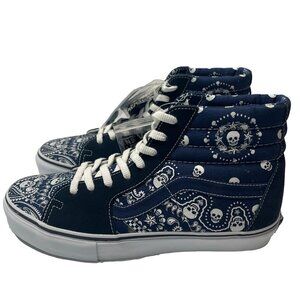 Vans Mens 11 RARE New Deadstock SK8 Hi Blue Skull Bandana IN BOX Y2K